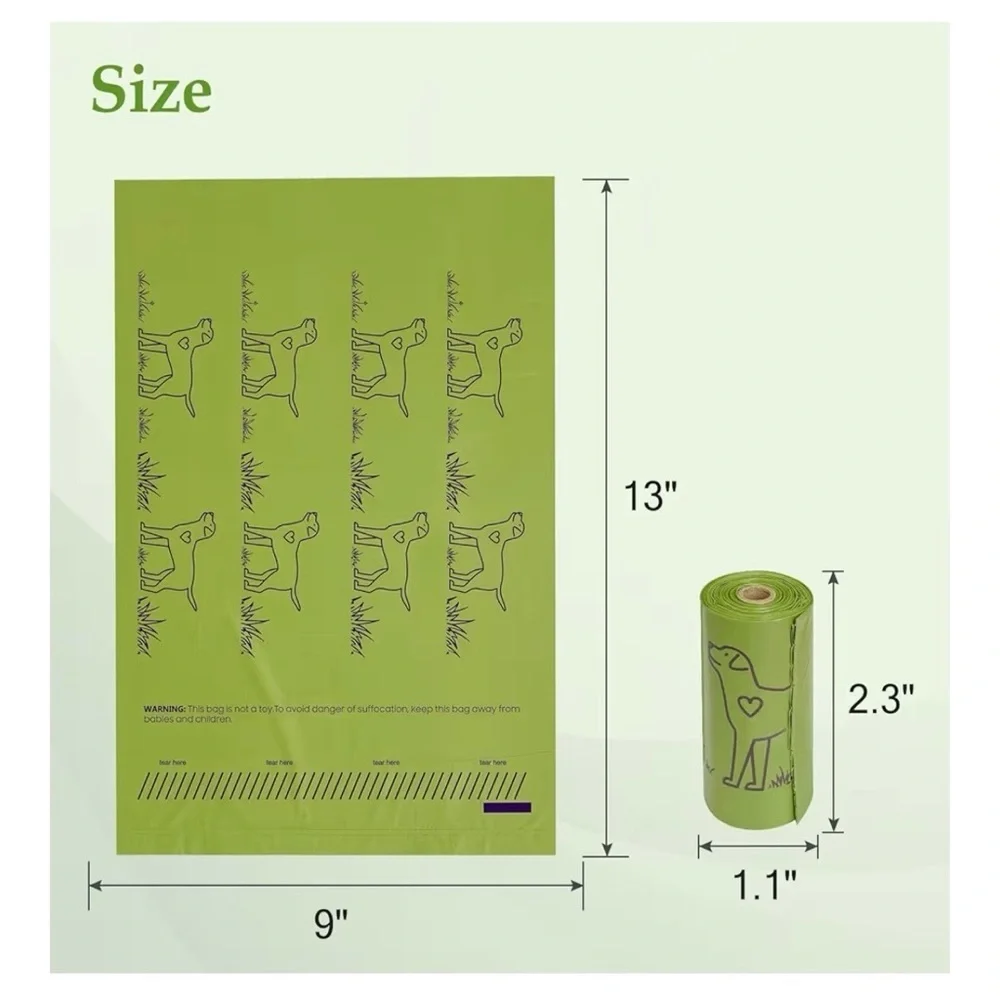 Dog Bags For Walking Lavender Scent 240 Pack Green Bag On Roll NEW